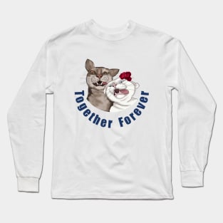 Funny cats Together forever Great love Long Sleeve T-Shirt